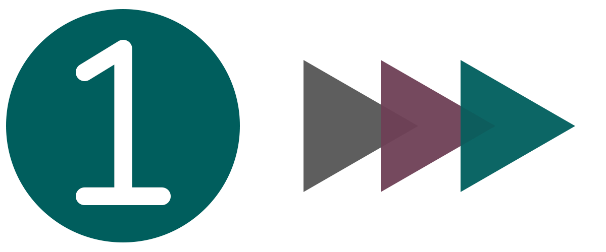 Icon with number 1 and 3 arrows