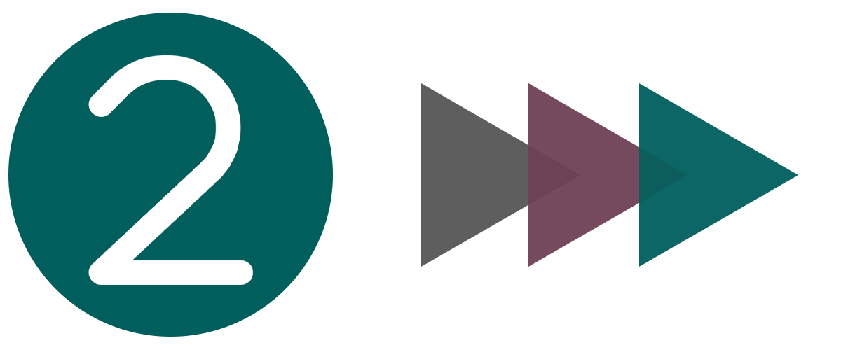 Icon with number 2 and 3 arrows